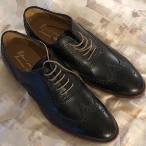 Italian leather wingtip shoes